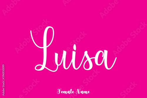Luisa-Female Name Calligraphy White Color Text On Purple Background © Image Lounge