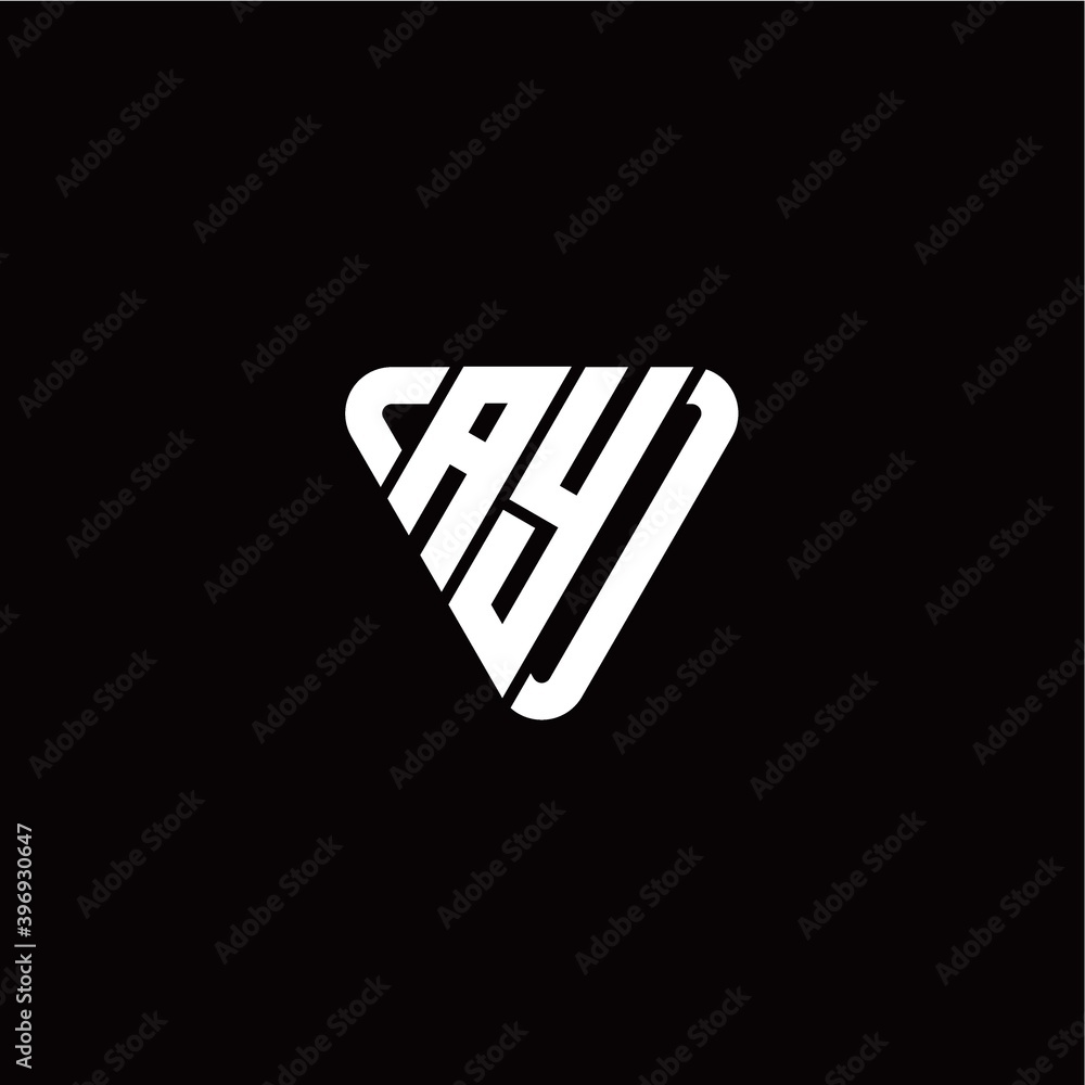 Obraz premium Initial Letter AY Linked Triangle Design Logo