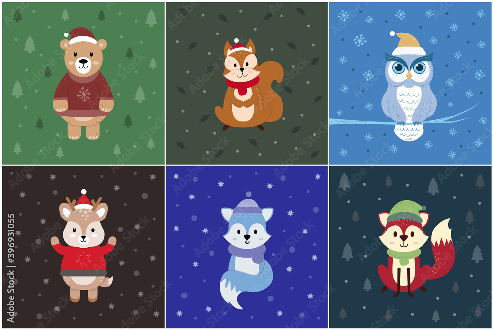 christmas animal characters