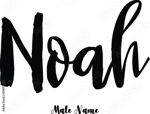 Noah-Male Name Cursive Calligraphy Text on White Background