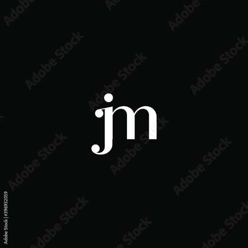 J M letter logo abstract design on black color background. jm monogram