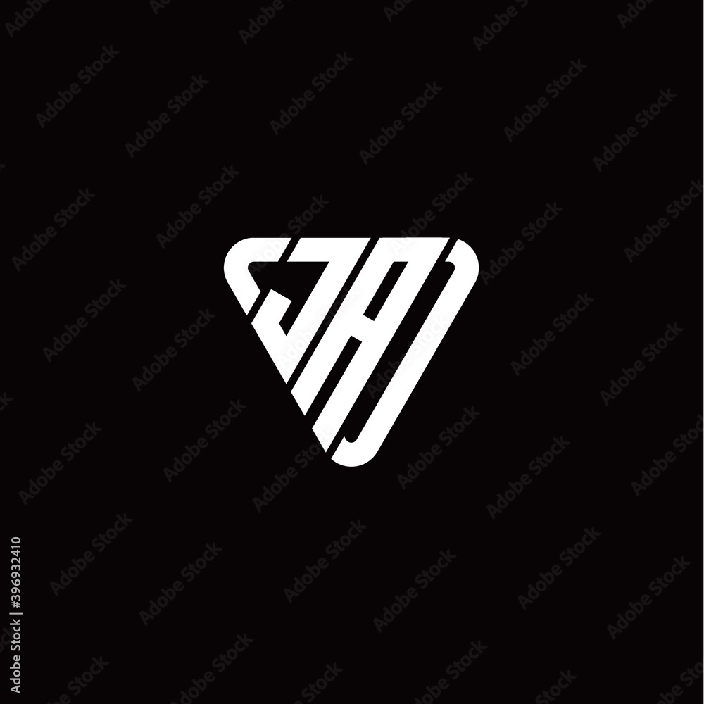 Obraz premium Initial Letter J A Linked Triangle Design Logo