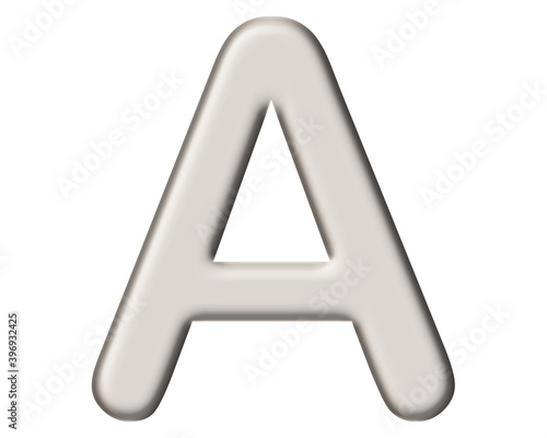 a letter logo, Alphabet White Transparent Abc, 3d illustration 