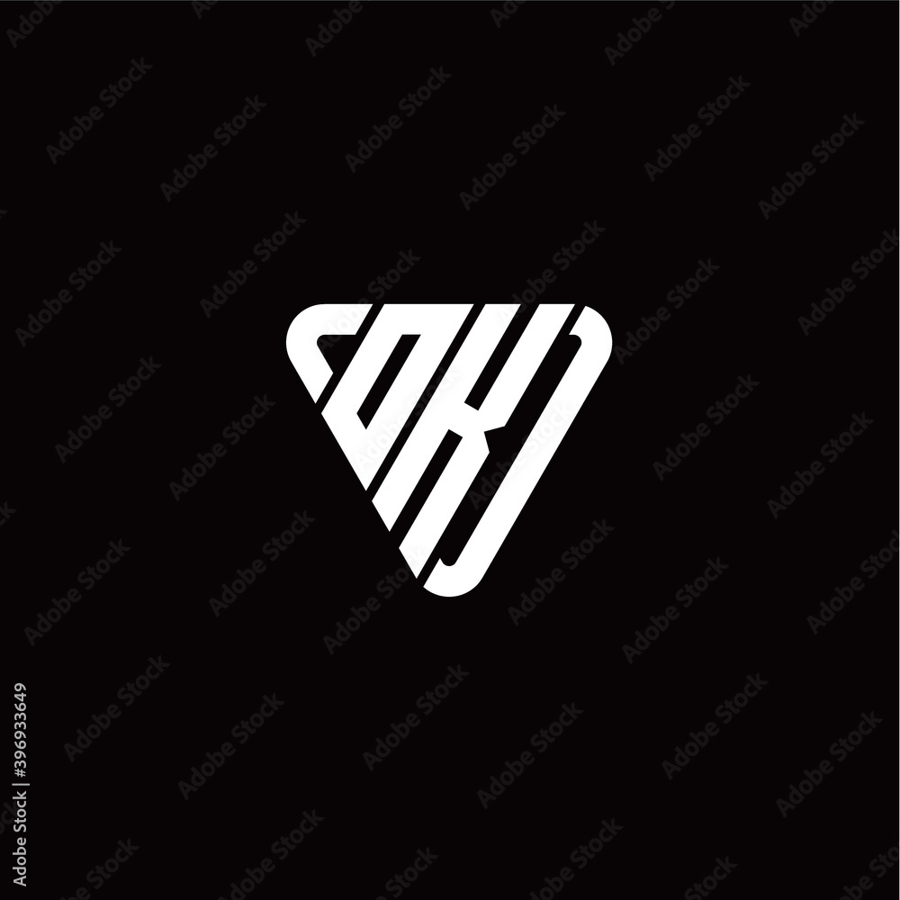 Initial Letter O K Linked Triangle Design Logo Initial Letter O K Linked Triangle Design Logo