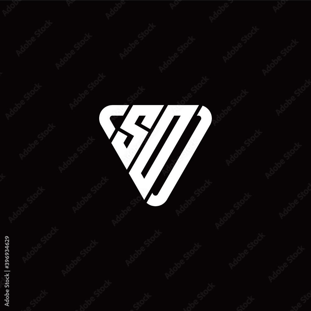 Initial Letter S O Linked Triangle Design Logo Initial Letter S O Linked Triangle Design Logo