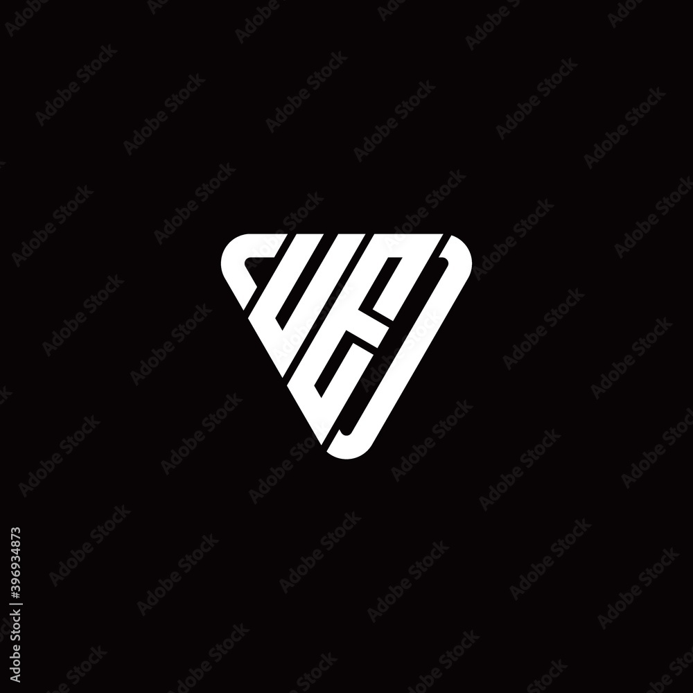 Obraz premium Initial Letter U E Linked Triangle Design Logo