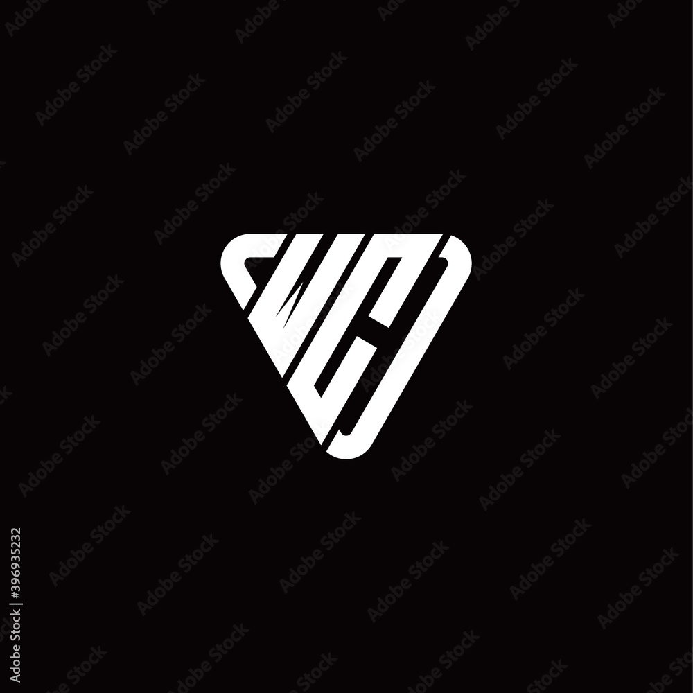 Initial Letter W C Linked Triangle Design Logo Initial Letter W C Linked Triangle Design Logo