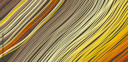 Paper cut irregular lines pattern in perspective. Geometric wallpaper with stripes. Cover design template. Can be used for advertising, marketing or presentation.