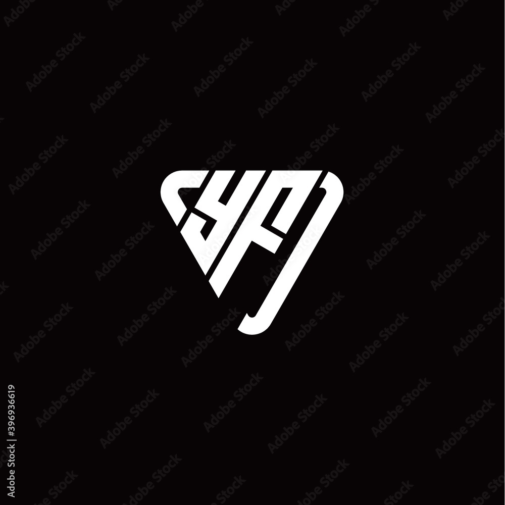 Obraz premium Initial Letter Y F Linked Triangle Design Logo