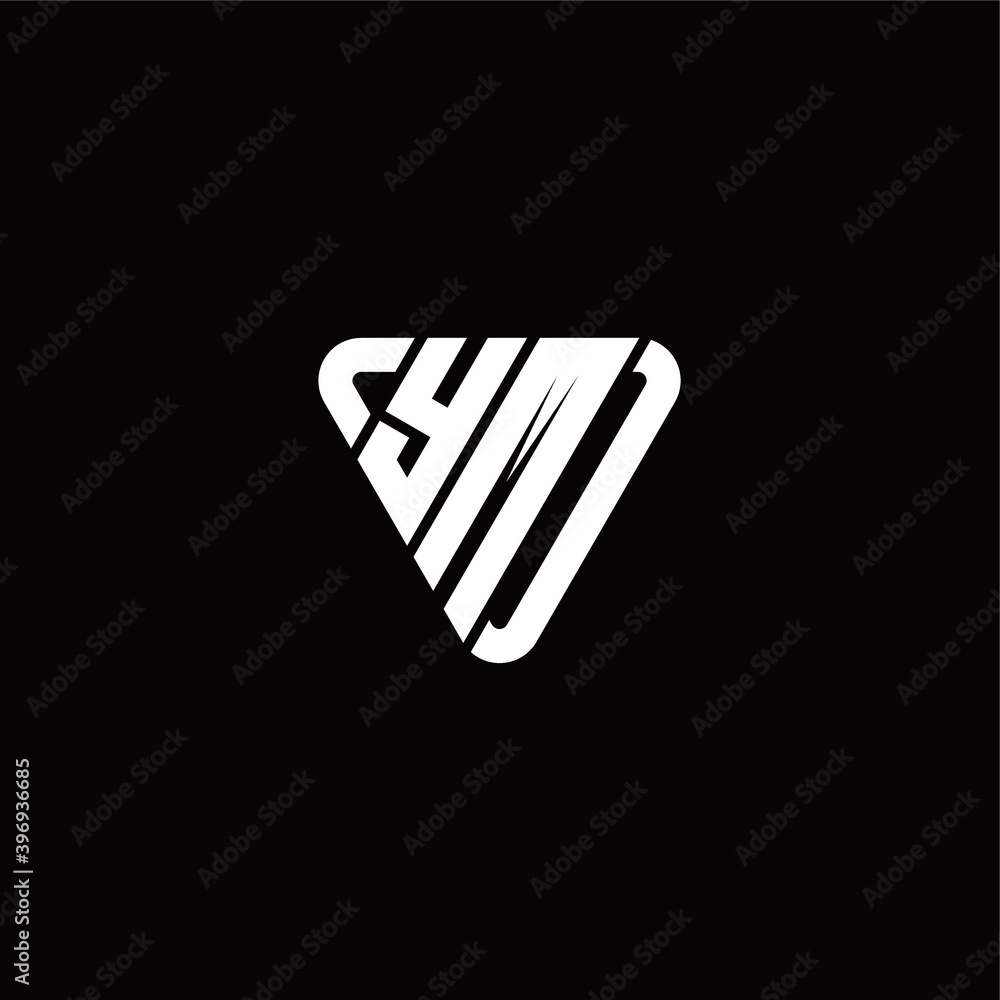 Initial Letter Y M Linked Triangle Design Logo Initial Letter Y M Linked Triangle Design Logo