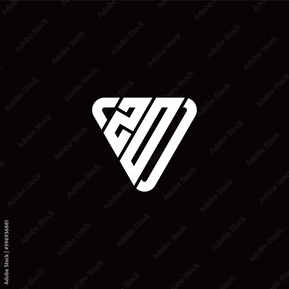 Initial Letter Z O Linked Triangle Design Logo - obrazy, fototapety, plakaty 
