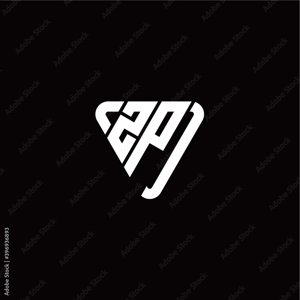 Initial Letter Z P Linked Triangle Design Logo Initial Letter Z P Linked Triangle Design Logo