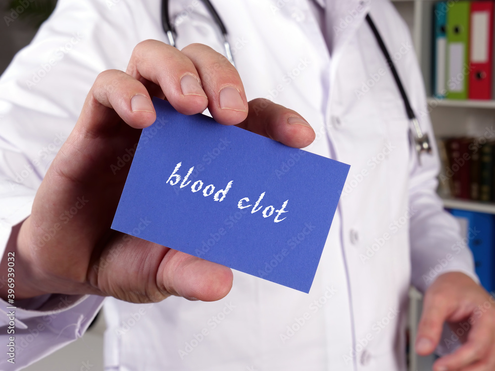Health care concept about blood clot with phrase on the piece of paper. Health care concept about blood clot with phrase on the piece of paper.