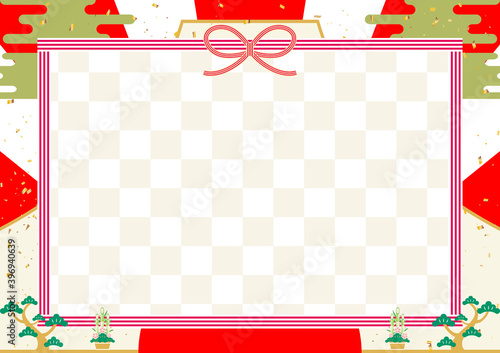 水引フレーム　日の出背景背景