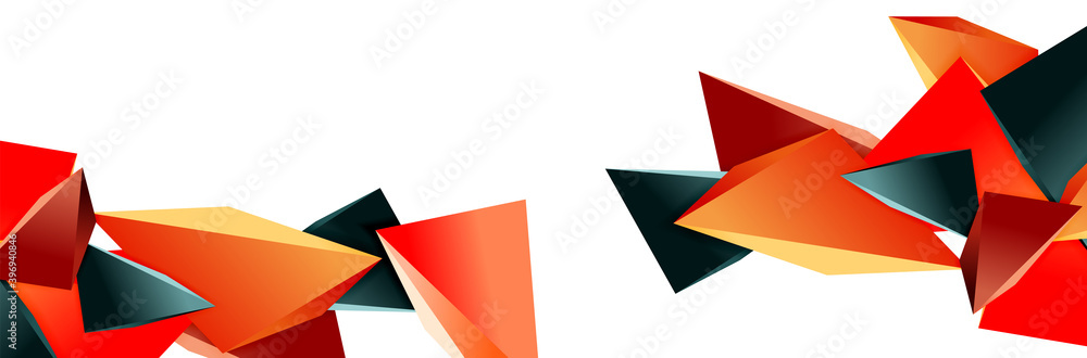 Triangle mosaic abstract background, 3d triangular low poly shapes. Geometric vector illustration for covers, banners, flyers and posters and other