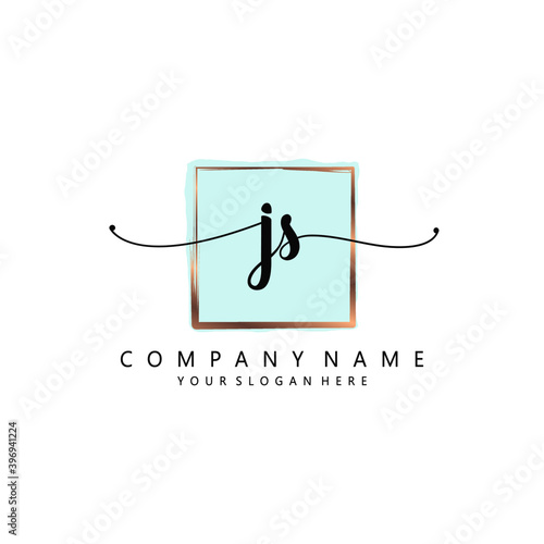 JS Initial handwriting logo template vector
