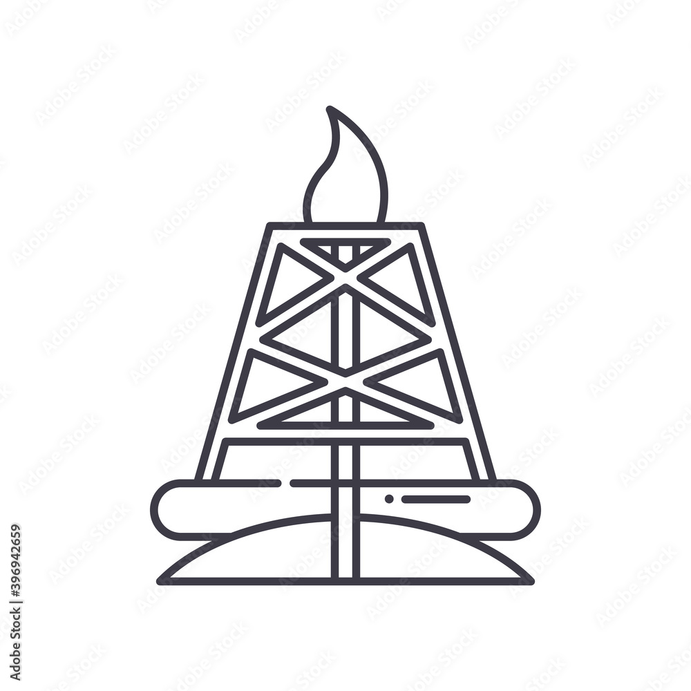 Natural gas concept icon, linear isolated illustration, thin line vector, web design sign, outline concept symbol with editable stroke on white background.