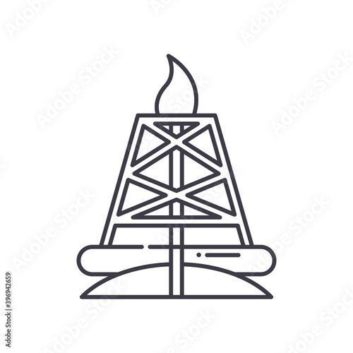 Natural gas concept icon, linear isolated illustration, thin line vector, web design sign, outline concept symbol with editable stroke on white background. © Nina