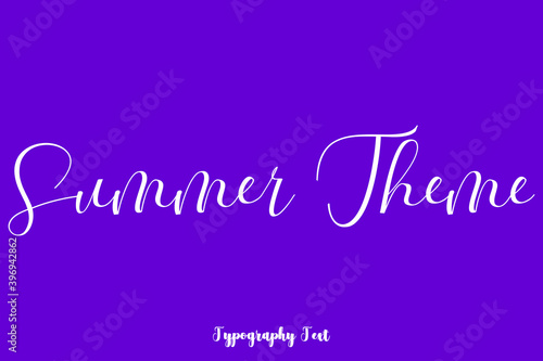 Summer Theme Hand lettering Cursive  Typography Phrase On Purple Background