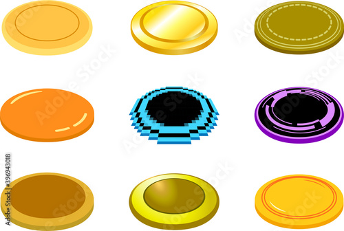Coin medals placed on a single plane