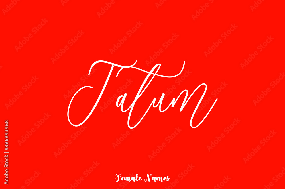 Tatum Female Name Typography Text On Red Background