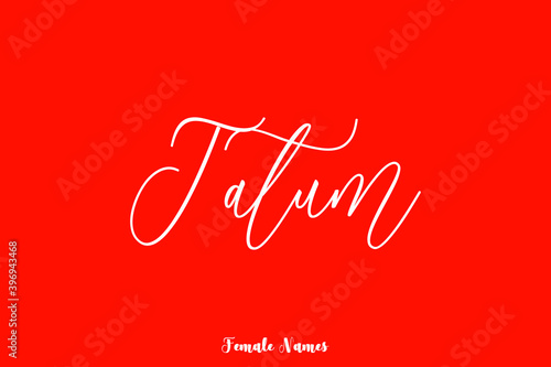 Tatum Female Name Typography Text On Red Background