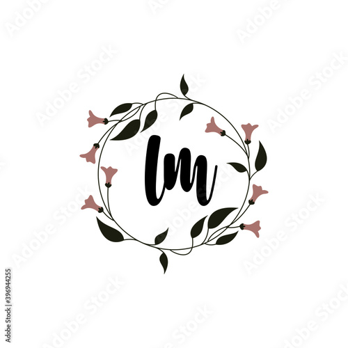 LM Initial handwriting logo template vector 
