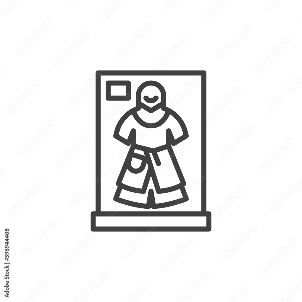 Ancient armor clothes line icon. linear style sign for mobile concept and web design. Museum armor outline vector icon. Symbol, logo illustration. Vector graphics Ancient armor clothes line icon. linear style sign for mobile concept and web design. Museum armor outline vector icon. Symbol, logo illustration. Vector graphics