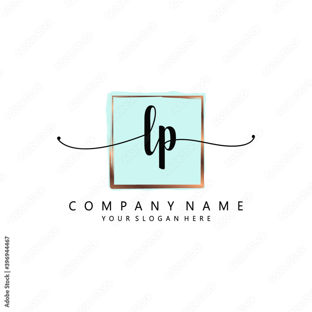 LP Initial handwriting logo template vector LP Initial handwriting logo template vector