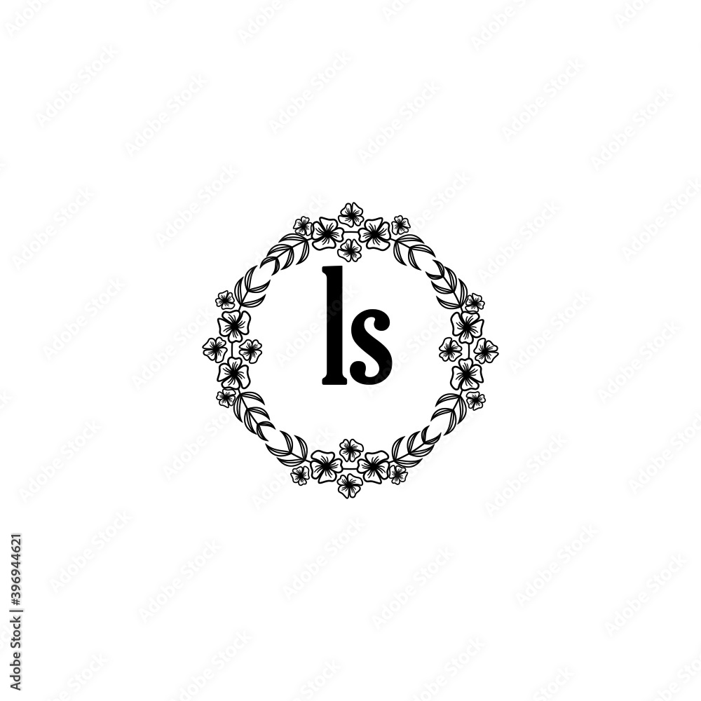 LS Initial handwriting logo template vector 