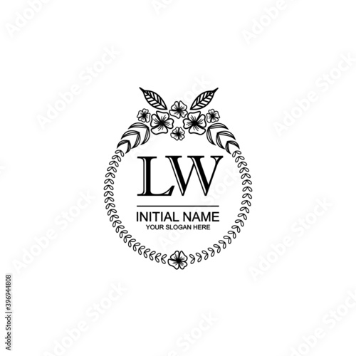 LW Initial handwriting logo template vector 
