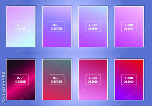 Set of Vector EPS 10 illustration Gradient Background Texture. Template for design, banner, flyer, business card, poster, wallpaper, brochure, smartphone screen, mobile app.