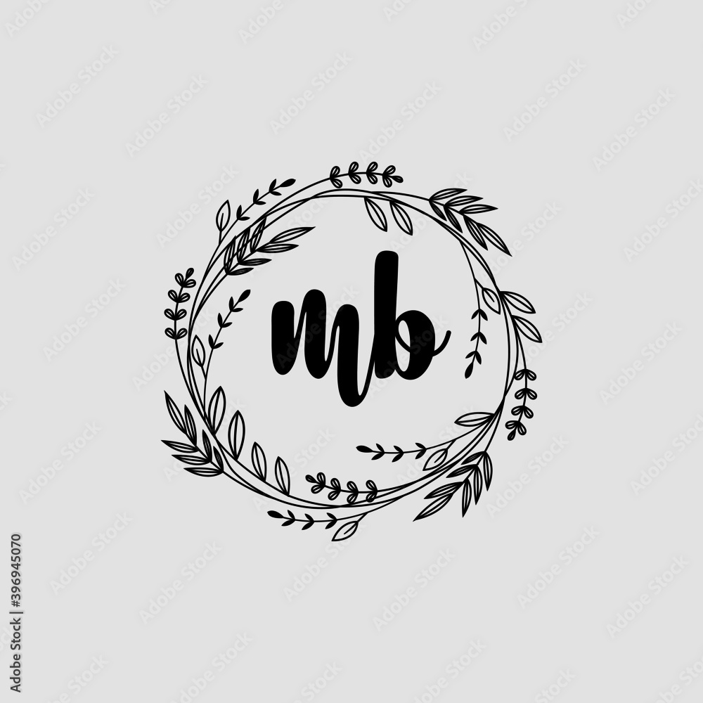 MB Initial handwriting logo template vector MB Initial handwriting logo template vector