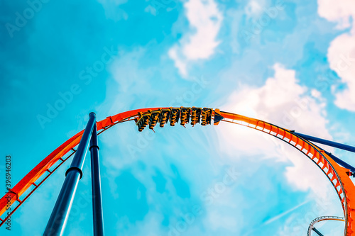 Roller Coaster in funny amusement park