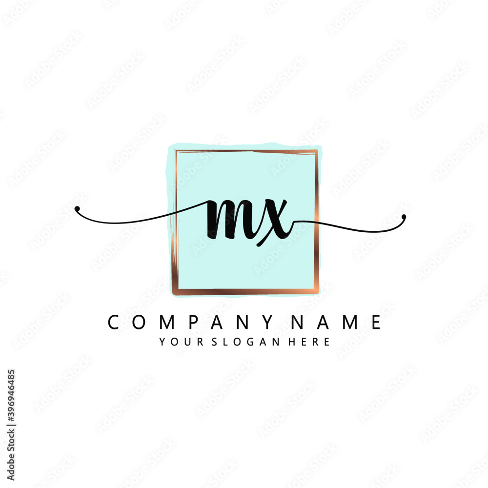 MX Initial handwriting logo template vector MX Initial handwriting logo template vector
