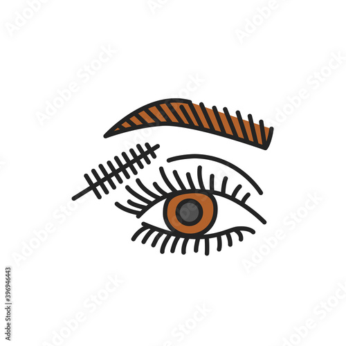 Apply mascara line color icon. Sign for web page, mobile app