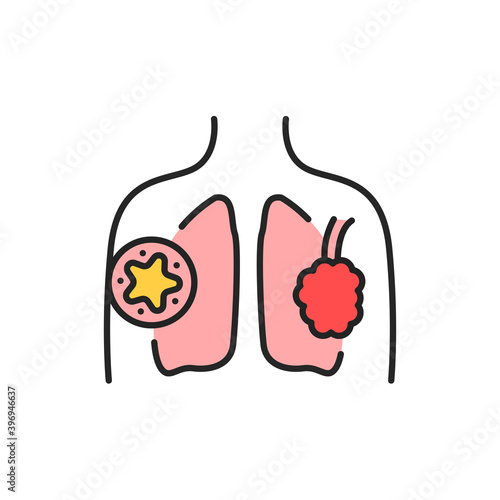 COPD line color icon. Sign for web page, mobile app