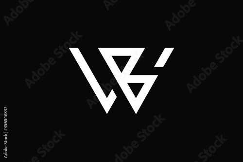 WB logo letter design on luxury background. BW logo monogram initials letter concept. WB icon logo design. BW elegant and Professional letter icon design on black background. W B BW WB