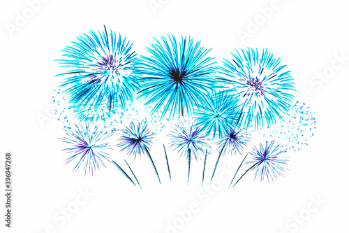 Fireworks illustration art on white background.