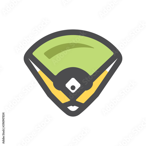 Baseball field Playground Base Vector icon Cartoon illustration