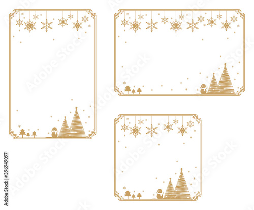 Decorative frame with snowflake theme.Decorative frame with winter theme.A frame that gave a change in size to the same design.Good frame for a4 size paper.Certificate frame.