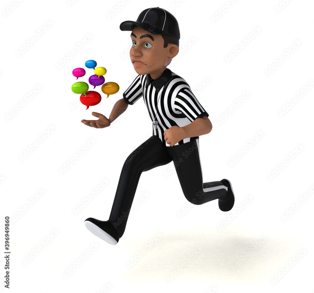 Fun 3D Illustration of an american Referee