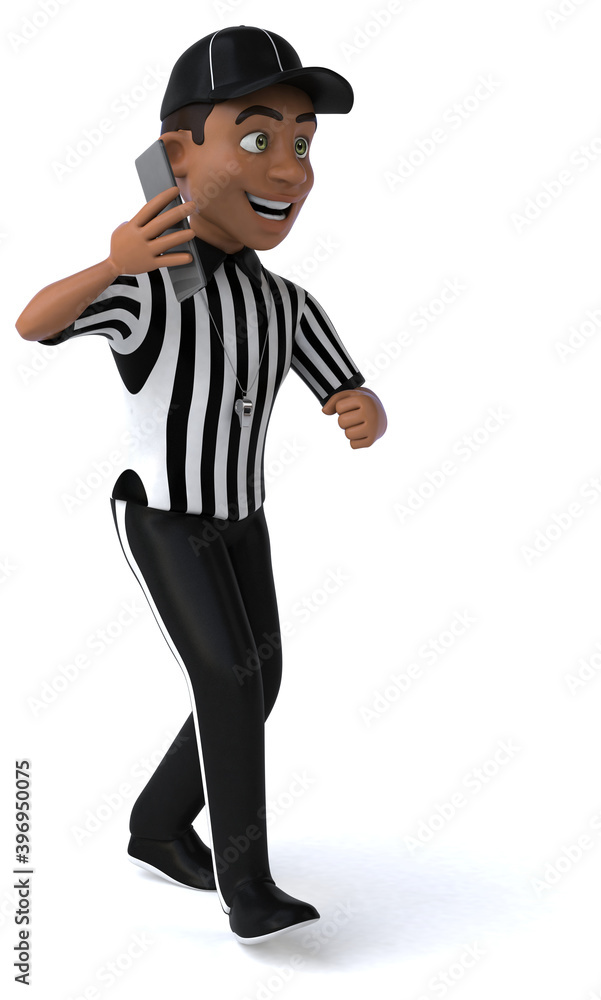 Fun 3D Illustration of an american Referee