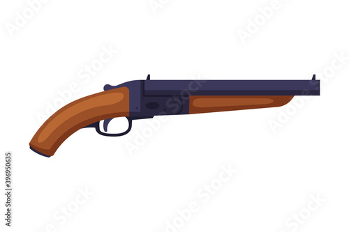 Shotgun, Hunting Tackles and Equipment Flat Style Vector Illustration