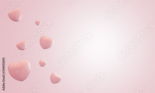 3D pink marble heart. Valentine Day