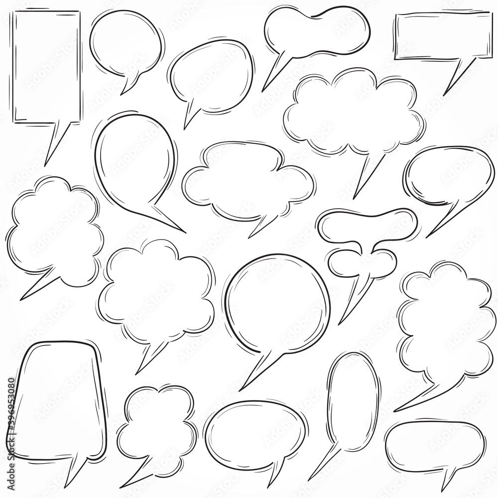 Fototapeta premium Set Hand drawn bubble illustration