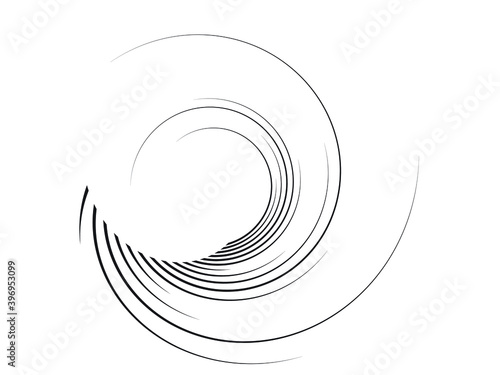 Lines in Circle Form . Spiral Vector Illustration .Technology round. Wave Logo . Design element . Abstract Geometric shape .