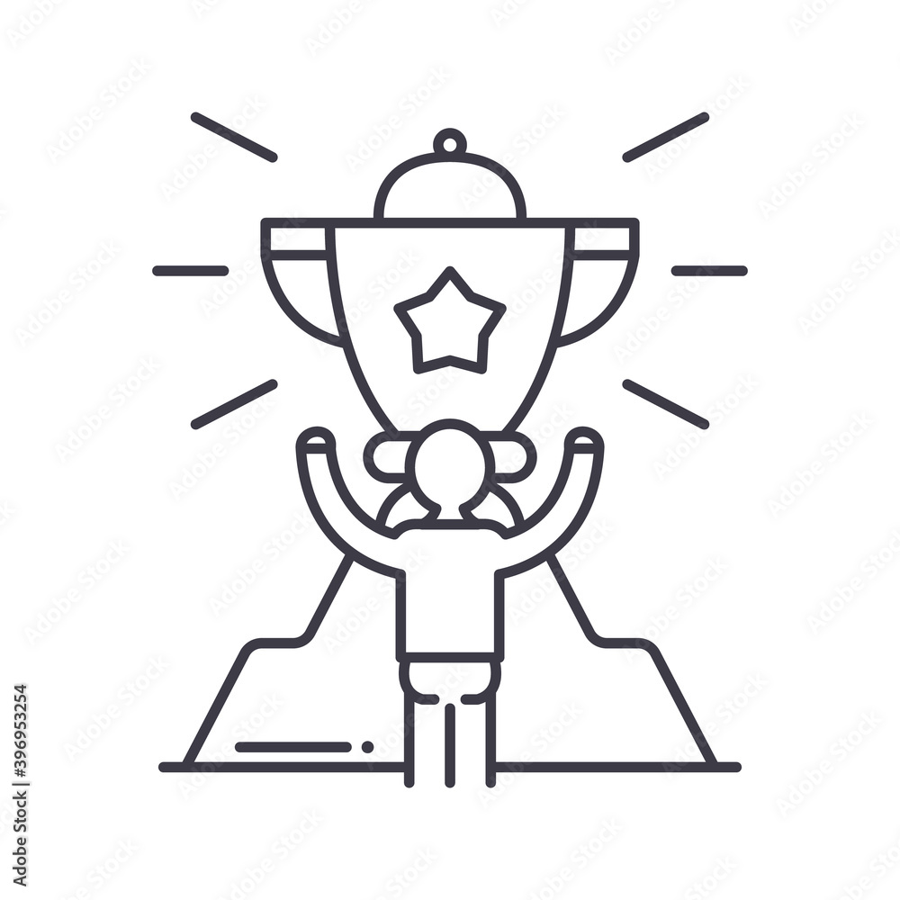 Motivation icon, linear isolated illustration, thin line vector, web design sign, outline concept symbol with editable stroke on white background. Motivation icon, linear isolated illustration, thin line vector, web design sign, outline concept symbol with editable stroke on white background.