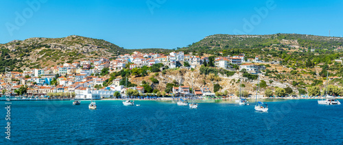 Fototapeta Naklejka Na Ścianę i Meble -  Pythagorion Port panoramic view in Samos Island. Samos Island is populer tourist destination in Greece.