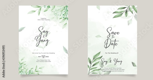 Wallpaper Mural leaf wedding invitations card template Torontodigital.ca